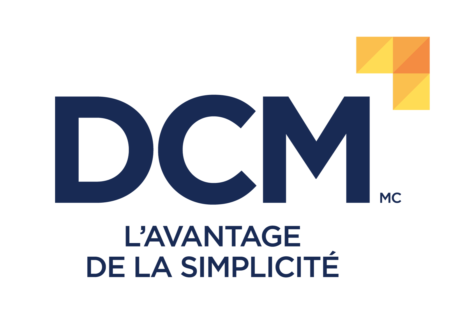 Logo: DCM, Surprisingly Simple.