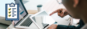 person working on two screens